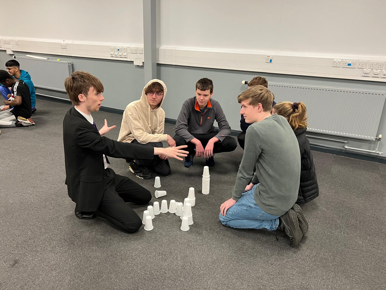 Students taking part in engineering challenges